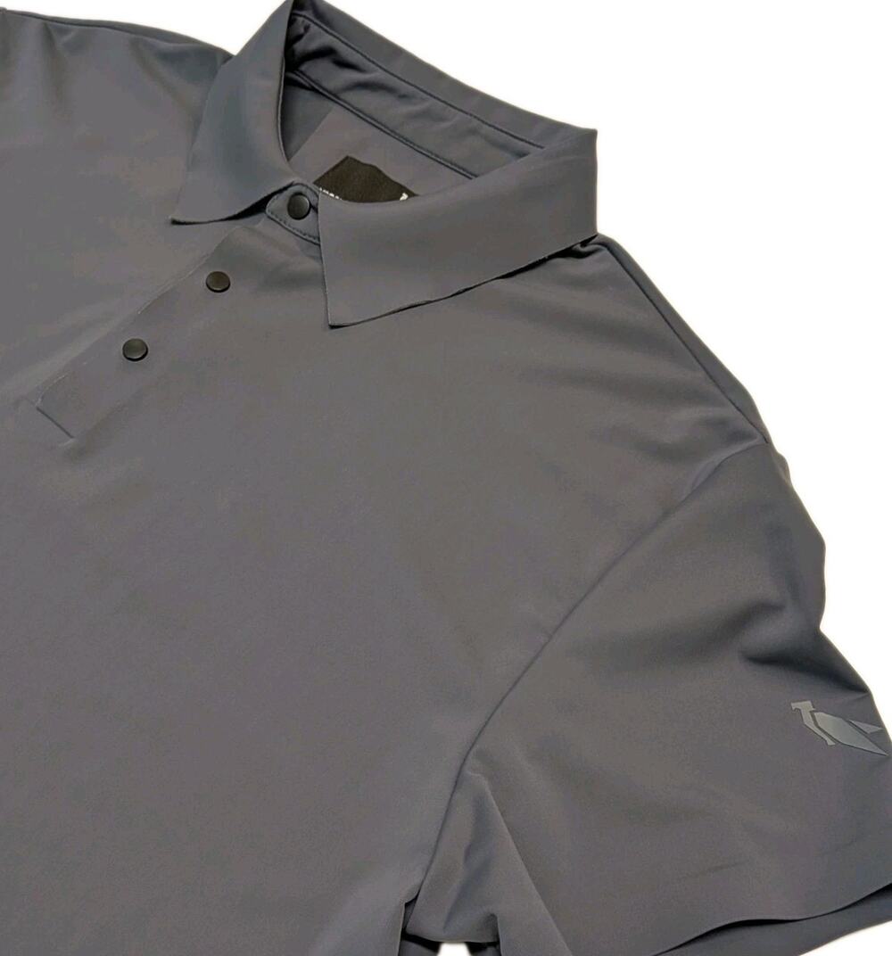 Stone Falcon Mens Performance Polo Shirt Short Sleeve Gray Size Medium